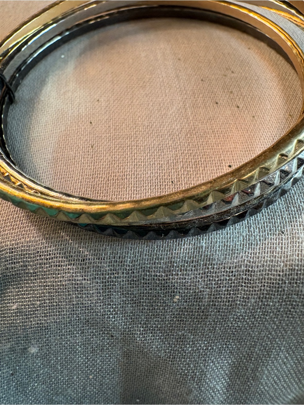 R.J.Graziano Textured Bangle Bracelet. Mixed Tones - Picture 5 of 5